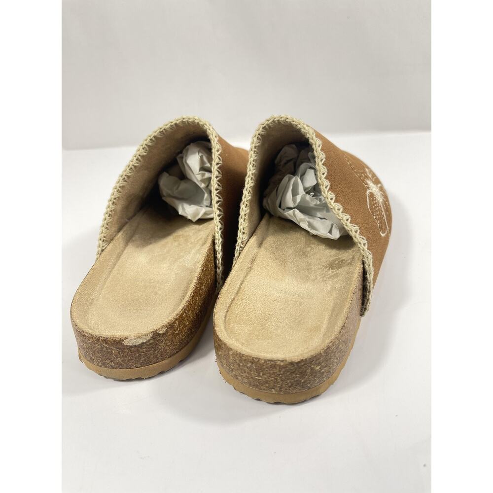 G.C. Shoes Jamie Shoes Womens Size 8.5 Brown Cognac Floral Mule Slippers New Box - Picture 5 of 9